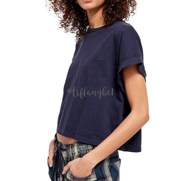 Free People Tops - Free People We the Free You Rock Tee in Navy